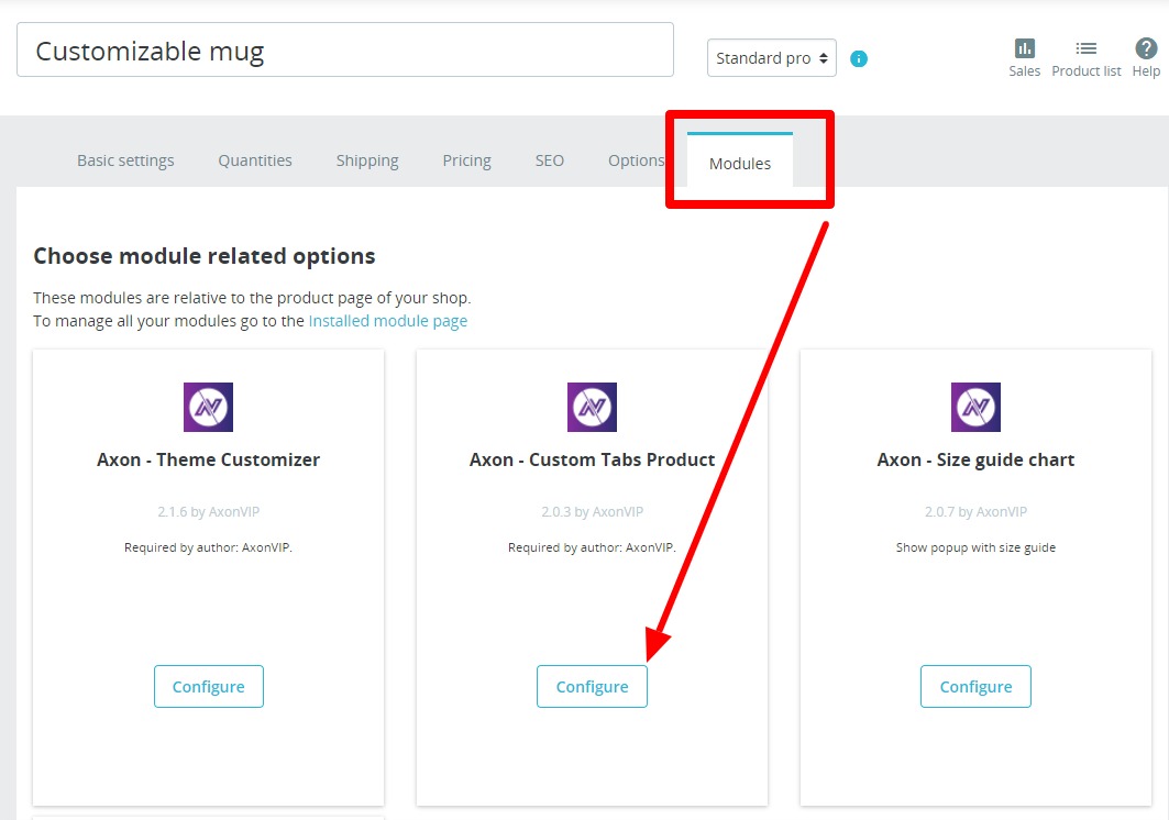 Custom product detail tab